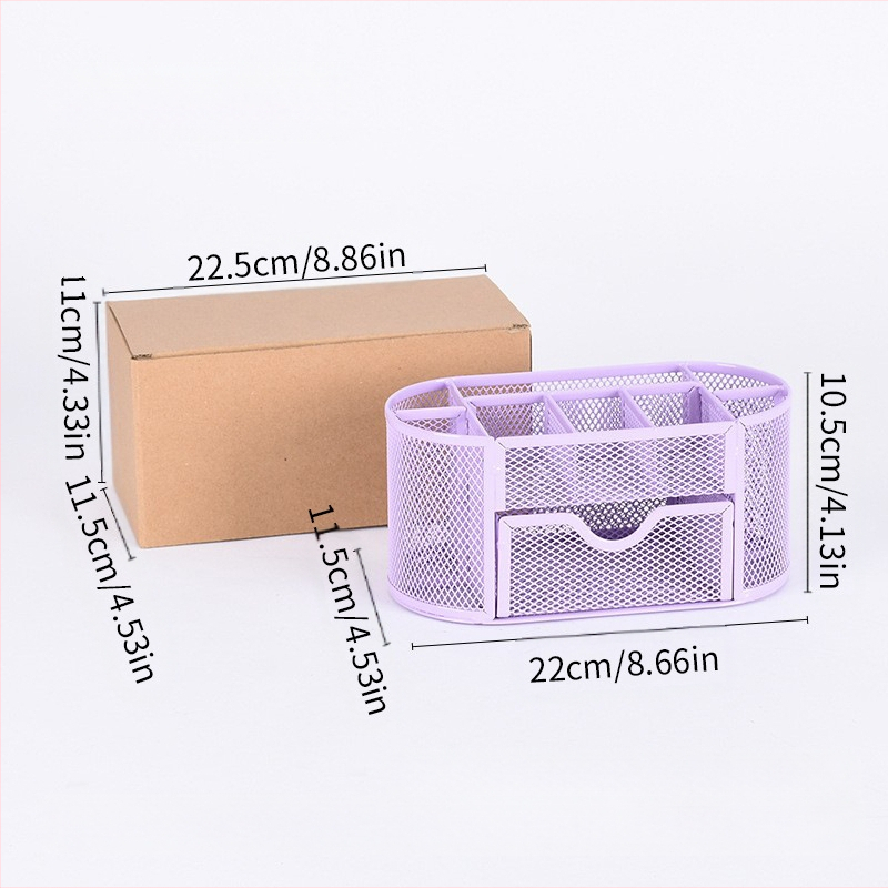 Metallist rauast võrgust üheksa ruudustikuga hoiukarbi lauapliiatsihoidja, müügil olev kirjatarvete ämber, uus stiil, sahtliga hoiukarbi pliiatsihoidja, hulgimüük