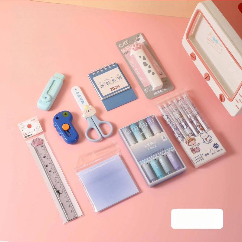 Színátmenetes színű Macskakarom írószer öltöny, mutatós diák írószer ajándéktáska a félév végi tanulási díjakhoz nagykereskedelemben