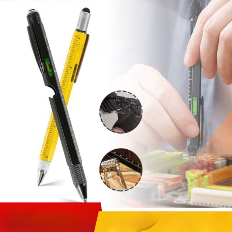 9-in-1 pudeļu attaisāmais turētājs pildspalvas maciņš LED gaismas pildspalva daudzfunkcionāla pildspalvas rīks 6-in-1 metāla lodīšu pildspalva dāvanu pildspalva