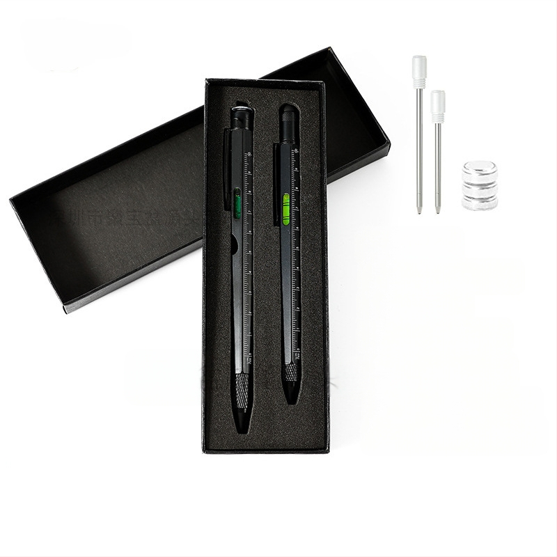 9-in-1 pudeļu attaisāmais turētājs pildspalvas maciņš LED gaismas pildspalva daudzfunkcionāla pildspalvas rīks 6-in-1 metāla lodīšu pildspalva dāvanu pildspalva