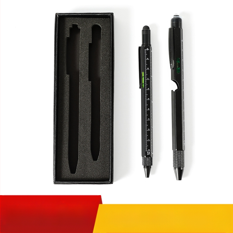 9-in-1 pudeļu attaisāmais turētājs pildspalvas maciņš LED gaismas pildspalva daudzfunkcionāla pildspalvas rīks 6-in-1 metāla lodīšu pildspalva dāvanu pildspalva