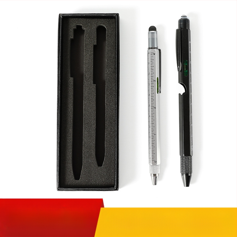 9-in-1 pudeļu attaisāmais turētājs pildspalvas maciņš LED gaismas pildspalva daudzfunkcionāla pildspalvas rīks 6-in-1 metāla lodīšu pildspalva dāvanu pildspalva