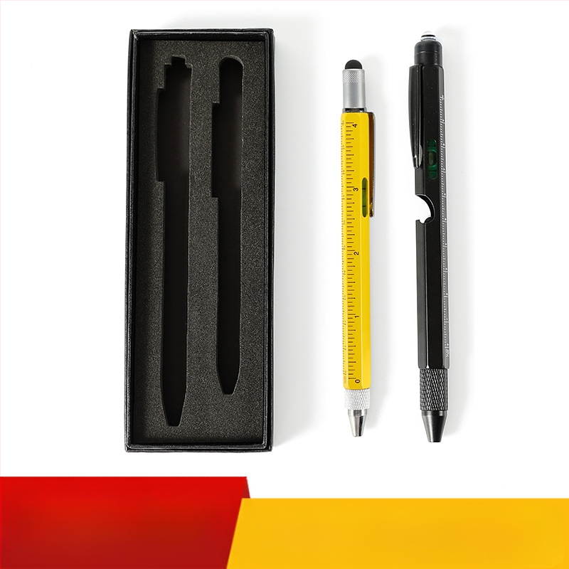 9-in-1 pudeļu attaisāmais turētājs pildspalvas maciņš LED gaismas pildspalva daudzfunkcionāla pildspalvas rīks 6-in-1 metāla lodīšu pildspalva dāvanu pildspalva