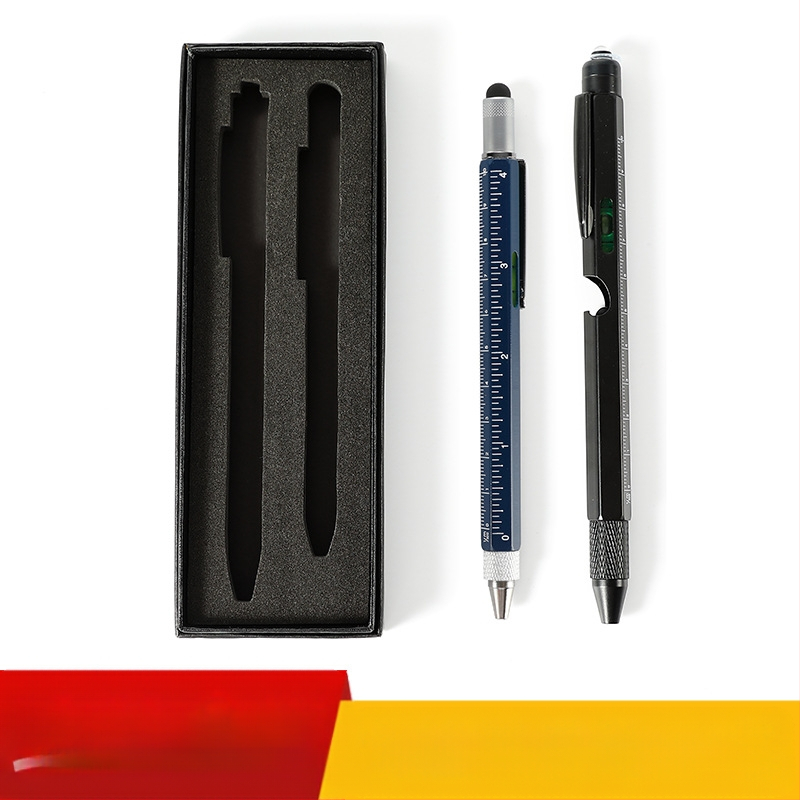 9-in-1 pudeļu attaisāmais turētājs pildspalvas maciņš LED gaismas pildspalva daudzfunkcionāla pildspalvas rīks 6-in-1 metāla lodīšu pildspalva dāvanu pildspalva