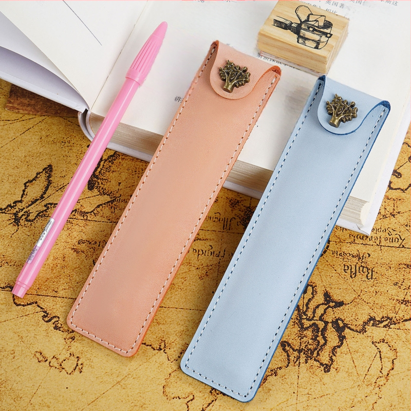 Tehase otsetarne lehmanahast pliiatsiümbris, loominguline ja stiilne retrohõnguline hobuse nahast pliiatsiümbris, kinkepliiatsi kaitseümbris laos