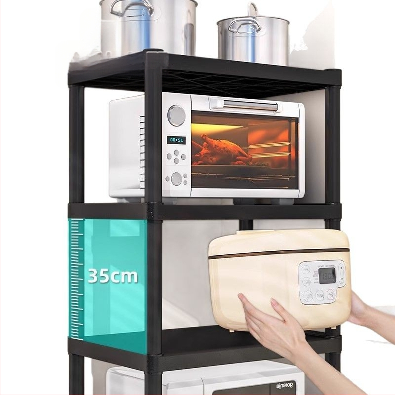 Köögivahe hoiuriiul põrandale, mitmekihiline, mitmeotstarbeline poti hoiuriiul mikrolaineahju majapidamise hoiuriiul plastist