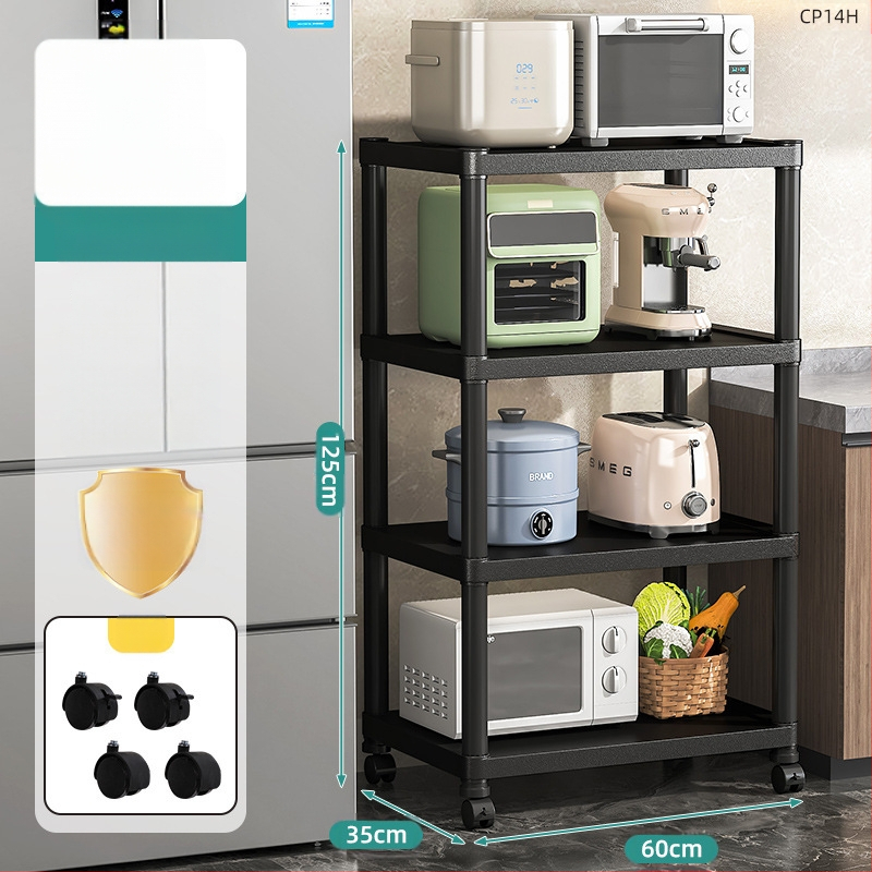 Köögivahe hoiuriiul põrandale, mitmekihiline, mitmeotstarbeline poti hoiuriiul mikrolaineahju majapidamise hoiuriiul plastist