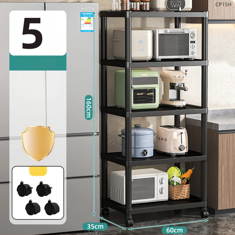 Köögivahe hoiuriiul põrandale, mitmekihiline, mitmeotstarbeline poti hoiuriiul mikrolaineahju majapidamise hoiuriiul plastist