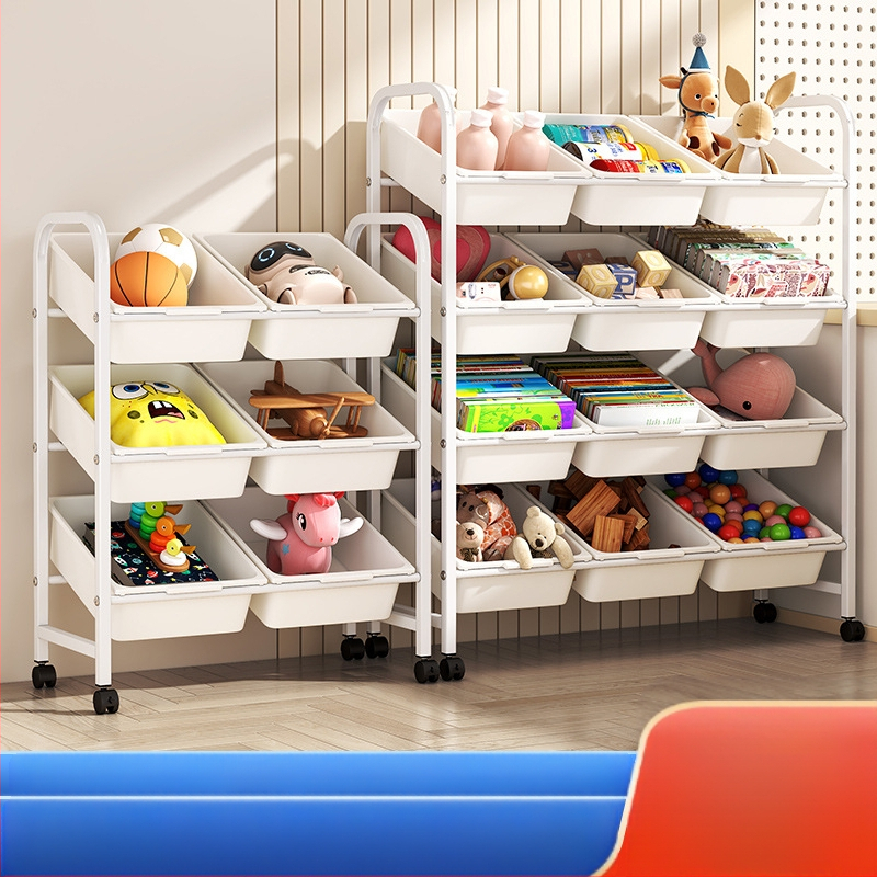 Laste mänguasjade hoiuriiul Mitmekihiline teisaldatav hoiuriiul Raamaturiiul Põranda elutuba Lasteaia hoiukapp Viimistlusriiul