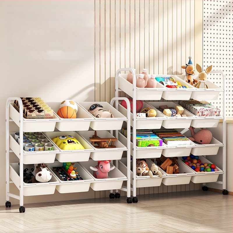 Laste mänguasjade hoiuriiul Mitmekihiline teisaldatav hoiuriiul Raamaturiiul Põranda elutuba Lasteaia hoiukapp Viimistlusriiul