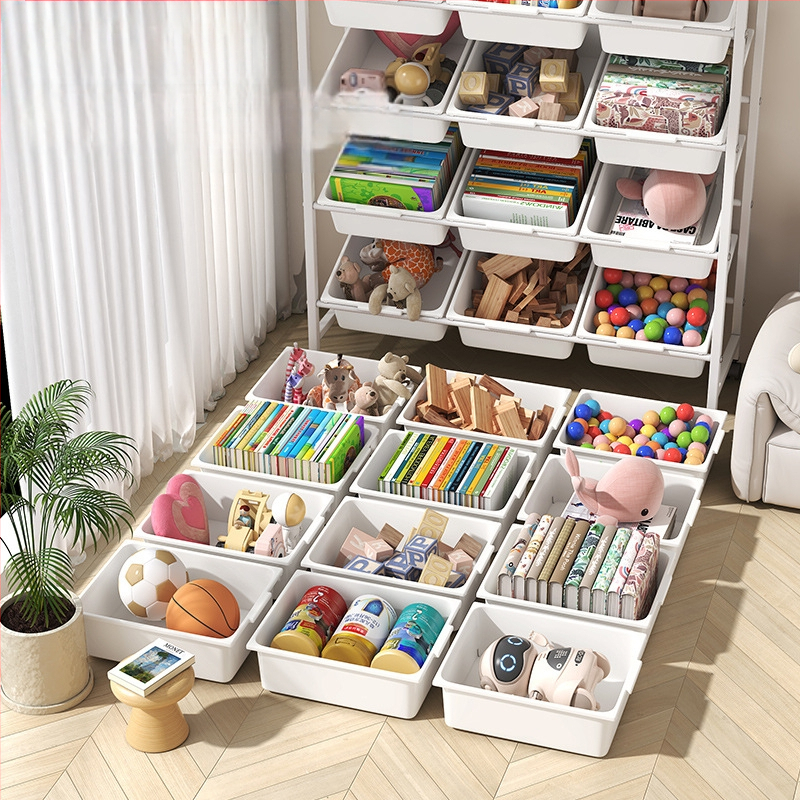 Laste mänguasjade hoiuriiul Mitmekihiline teisaldatav hoiuriiul Raamaturiiul Põranda elutuba Lasteaia hoiukapp Viimistlusriiul