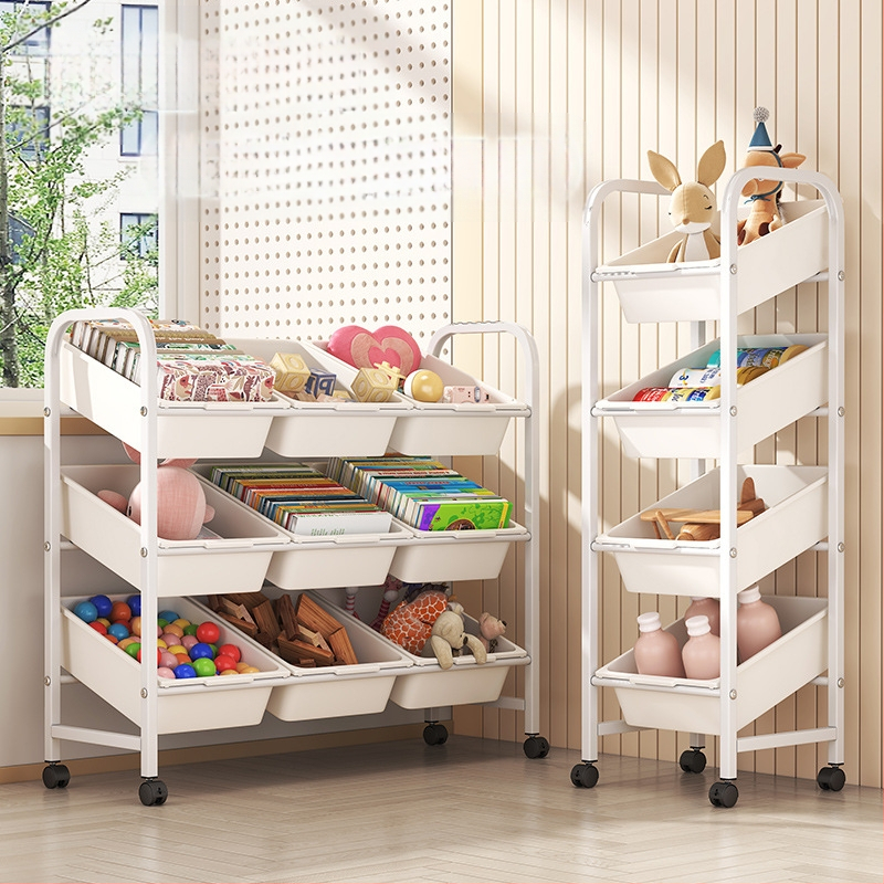 Laste mänguasjade hoiuriiul Mitmekihiline teisaldatav hoiuriiul Raamaturiiul Põranda elutuba Lasteaia hoiukapp Viimistlusriiul