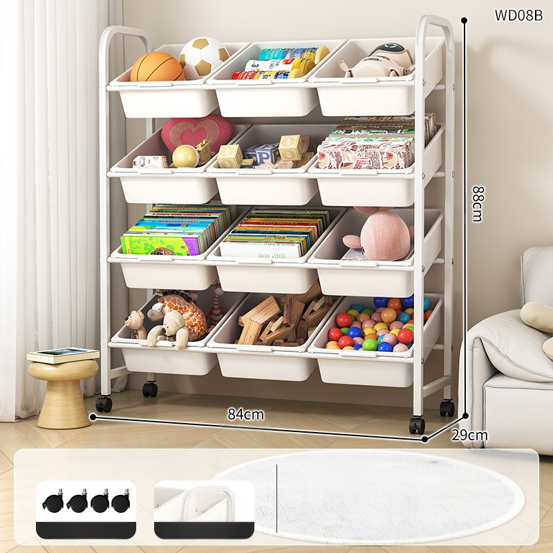 Laste mänguasjade hoiuriiul Mitmekihiline teisaldatav hoiuriiul Raamaturiiul Põranda elutuba Lasteaia hoiukapp Viimistlusriiul