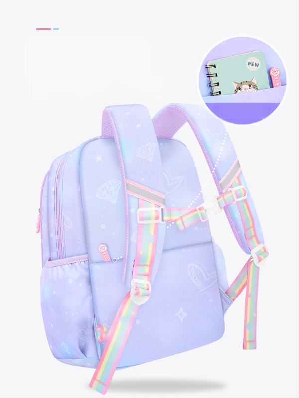 Külmiku uksega avatav koolikott esimese klassi tüdrukutele, veekindel katuseharjakaitse algkooliõpilastele (3-6-aastased tüdrukud) koormuse vähendamiseks