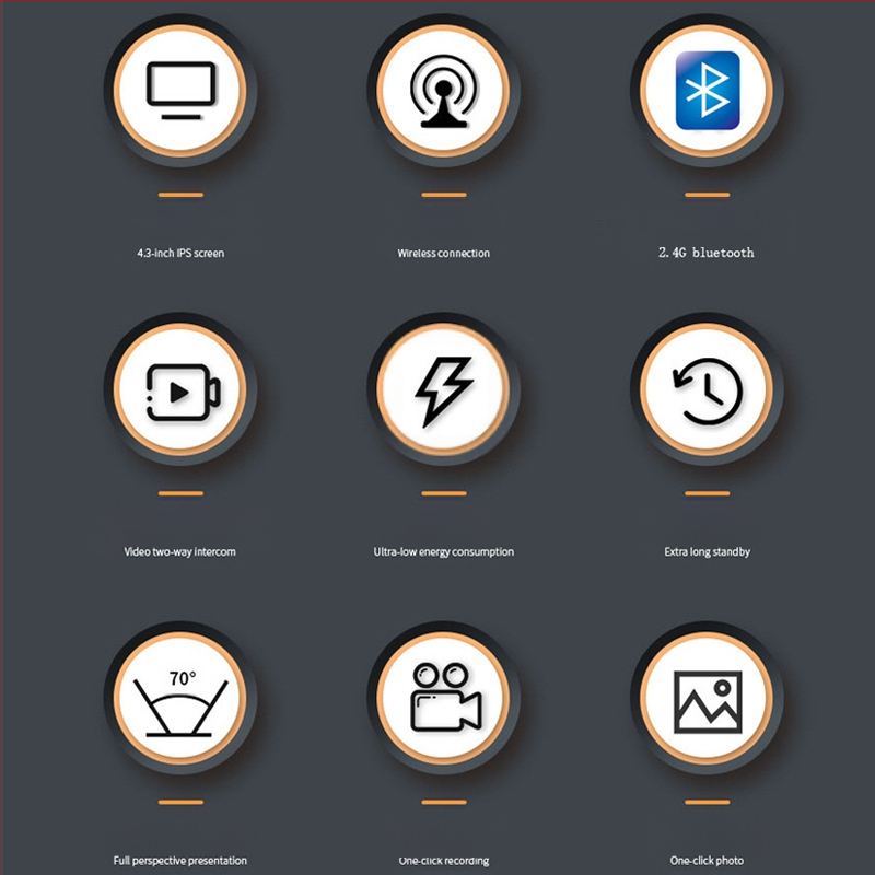 Juhtmevaba visuaalne uksekell ekraaniga, kodune intelligentne valvekaamera, vargusvastane uks, libisemisvastane elektrooniline intercom uksepeegel