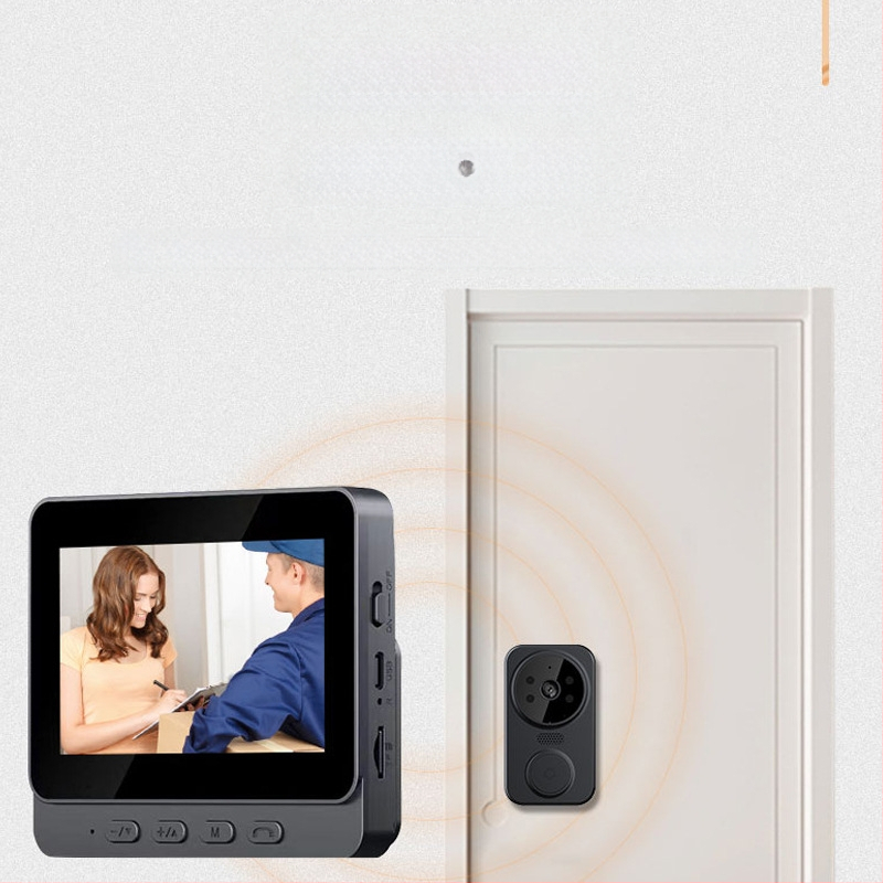 Juhtmevaba visuaalne uksekell ekraaniga, kodune intelligentne valvekaamera, vargusvastane uks, libisemisvastane elektrooniline intercom uksepeegel