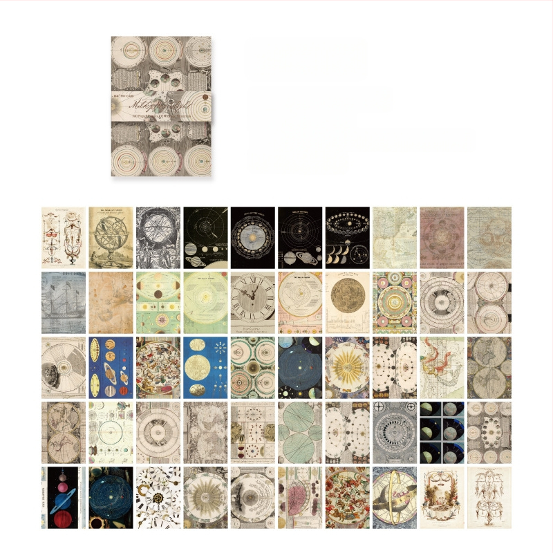 Momo retromaterjalide paberist dünastia ja õhtu sarja kollaažide käsiraamat, isetegemise dekoratiivne alusmaterjal, 100 tükki