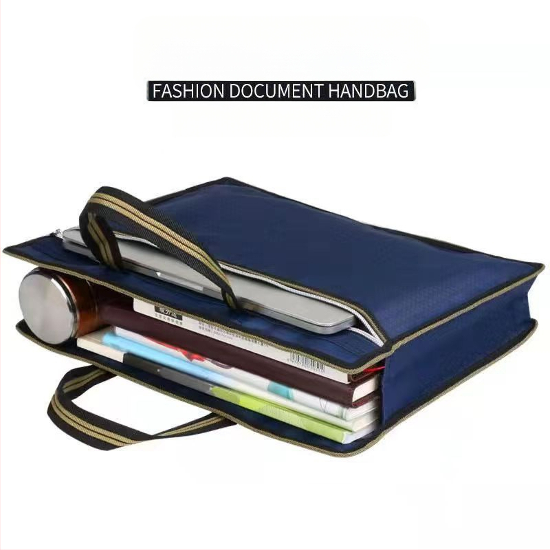 Търговия на едро преносимо куфарче за конференции от плат Оксфорд с цип, чанта за съхранение на данни, чанта за файлове с печатно лого