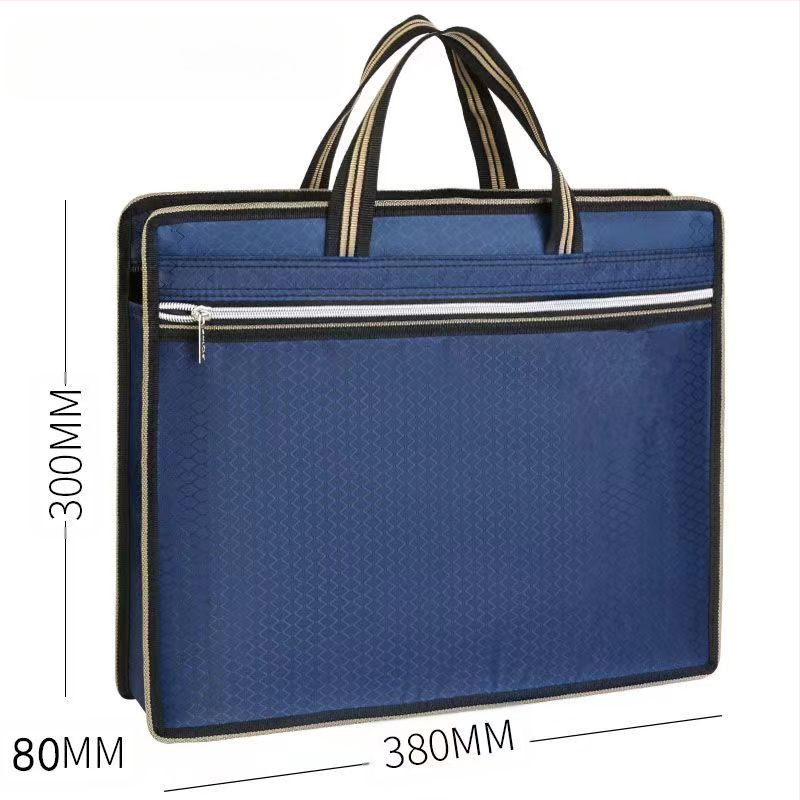 Търговия на едро преносимо куфарче за конференции от плат Оксфорд с цип, чанта за съхранение на данни, чанта за файлове с печатно лого