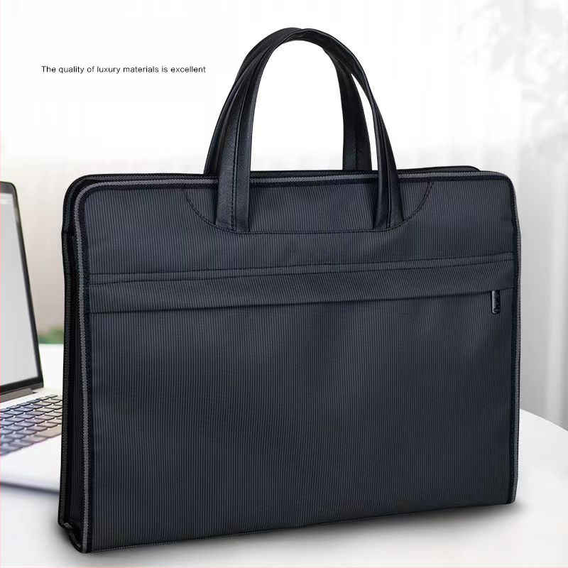 Търговия на едро преносимо куфарче за конференции от плат Оксфорд с цип, чанта за съхранение на данни, чанта за файлове с печатно лого