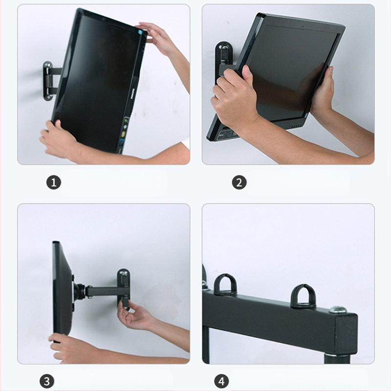 Suport de perete retractabil rotativ pentru monitor LCD, agățat, raft universal de perete, pentru calculator, raft de perete suspendat