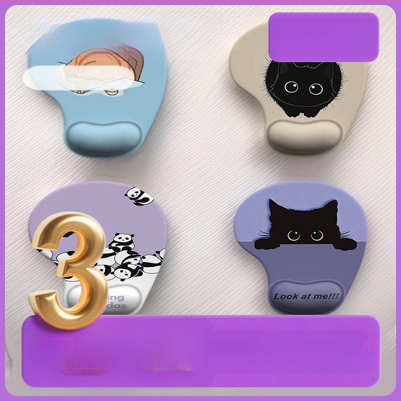 Kuum koomiksilooma silikoonist randme hiirematt randmetugi lauapadi pildiga hiirematt randmekaitse plekikindel