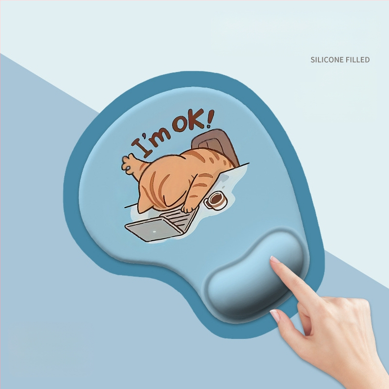 Kuum koomiksilooma silikoonist randme hiirematt randmetugi lauapadi pildiga hiirematt randmekaitse plekikindel