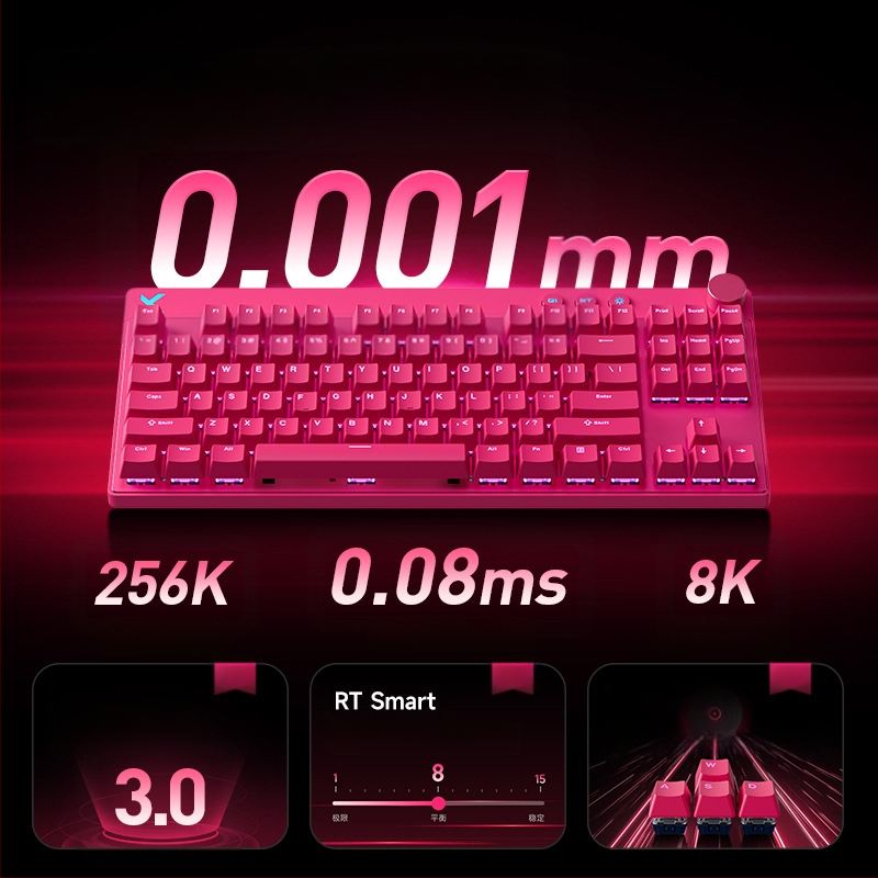 Mcose Mix87 magnetilise teljega e-spordi mehaaniline klaviatuur Argb valgustusefektiga kohandatud mängujuhtmega klaviatuur
