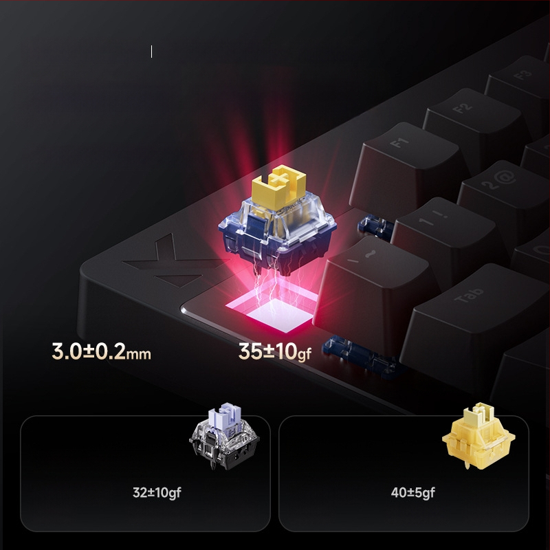 Mcose Mix87 magnetilise teljega e-spordi mehaaniline klaviatuur Argb valgustusefektiga kohandatud mängujuhtmega klaviatuur