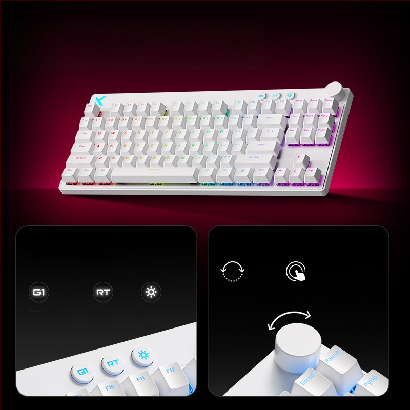 Mcose Mix87 magnetilise teljega e-spordi mehaaniline klaviatuur Argb valgustusefektiga kohandatud mängujuhtmega klaviatuur