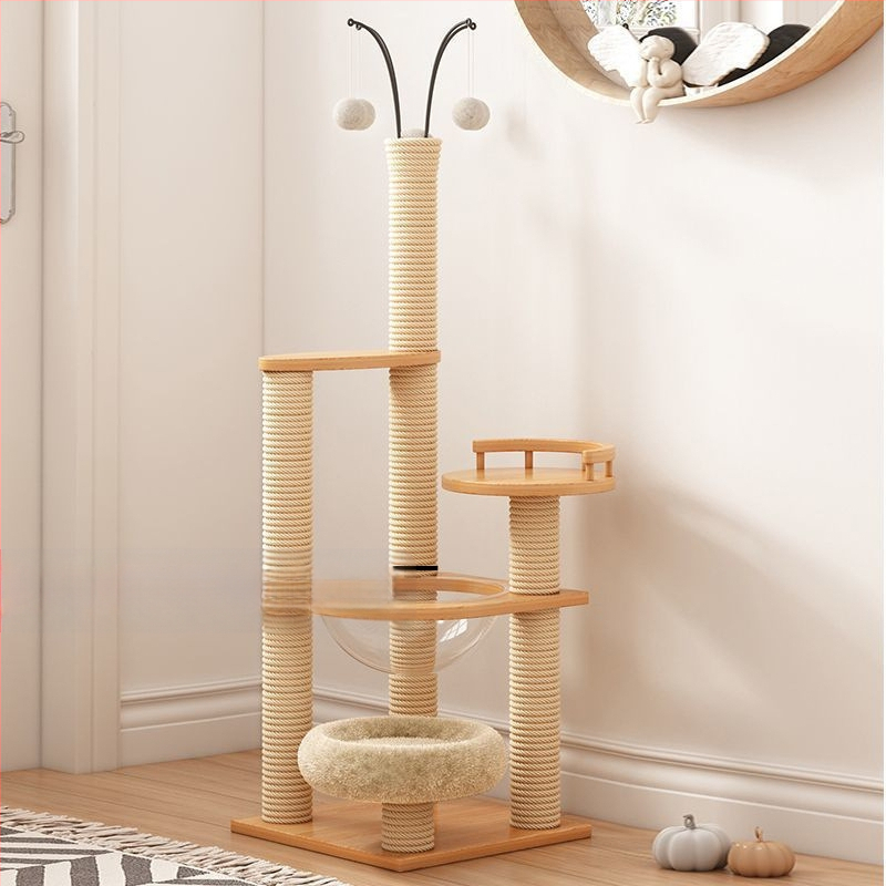 Σκελετός αναρρίχησης γάτας, Δέντρο για γάτες, Μεγάλο ράφι φωλιάς γάτας, Μικρό διαμέρισμα, Δεν καταλαμβάνει χώρο, Παιχνίδι γάτας, Βίλα διπλής κάψουλας για γάτες