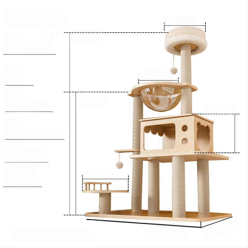 Σκελετός αναρρίχησης γάτας, Δέντρο για γάτες, Μεγάλο ράφι φωλιάς γάτας, Μικρό διαμέρισμα, Δεν καταλαμβάνει χώρο, Παιχνίδι γάτας, Βίλα διπλής κάψουλας για γάτες
