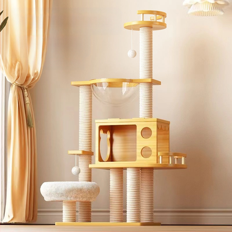 Σκελετός αναρρίχησης γάτας, Δέντρο για γάτες, Μεγάλο ράφι φωλιάς γάτας, Μικρό διαμέρισμα, Δεν καταλαμβάνει χώρο, Παιχνίδι γάτας, Βίλα διπλής κάψουλας για γάτες
