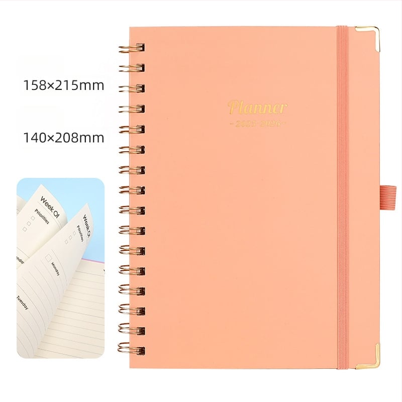 Ameerika nädalaplaani A5 spiraalmärkmik, horisontaalne märkmik, ajakava märkmik, inglise päevik, õpilase märkmik, hulgimüük