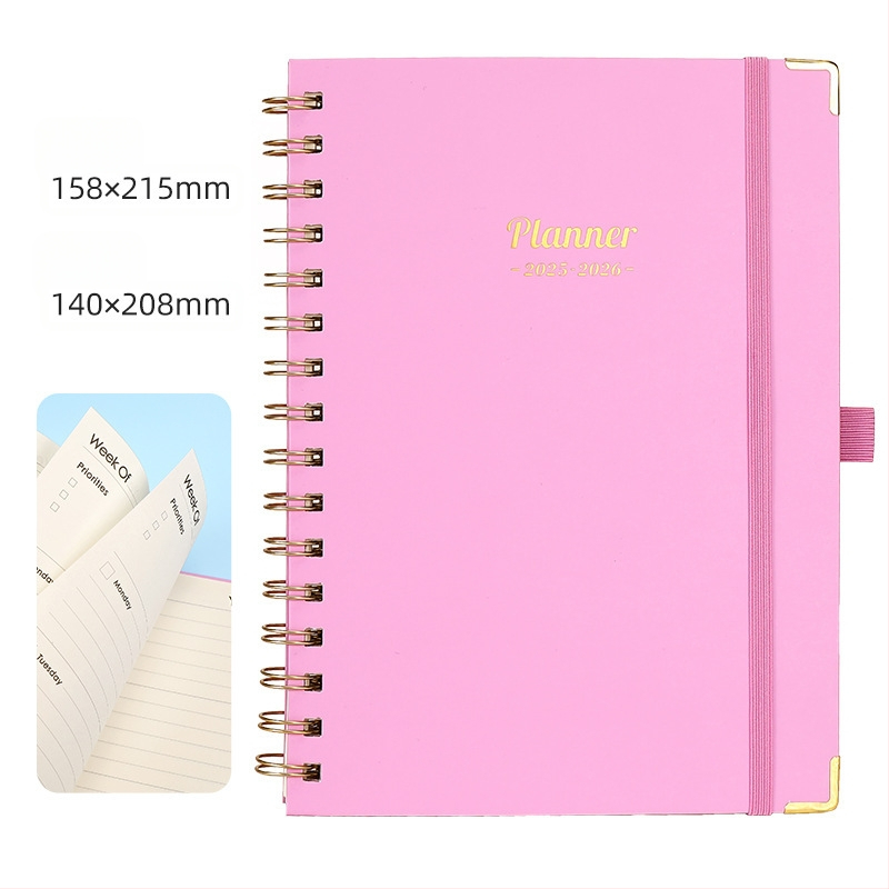 Ameerika nädalaplaani A5 spiraalmärkmik, horisontaalne märkmik, ajakava märkmik, inglise päevik, õpilase märkmik, hulgimüük