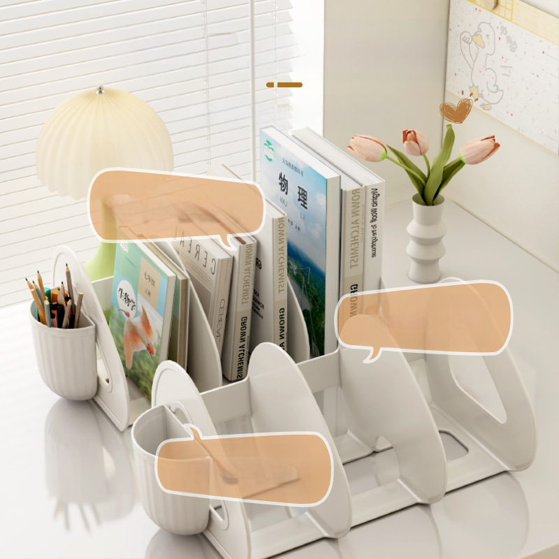 Επιτραπέζιο κουτί αποθήκευσης βιβλιοθήκης διαφανές βιβλίο φοιτητών γραφείου διαχωριστικό ακρυλικό στυλό θήκη αποθήκευσης ράφι