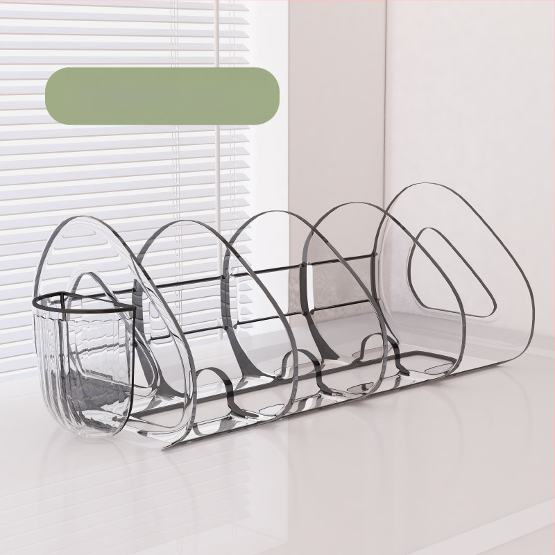 Επιτραπέζιο κουτί αποθήκευσης βιβλιοθήκης διαφανές βιβλίο φοιτητών γραφείου διαχωριστικό ακρυλικό στυλό θήκη αποθήκευσης ράφι