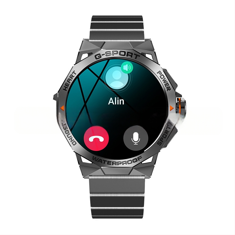 Piiriülene K62 nutikell Amoled ekraaniga Bluetooth-kõne häälassistent sammude lugemisega moodne välistingimustes kasutatav spordikell