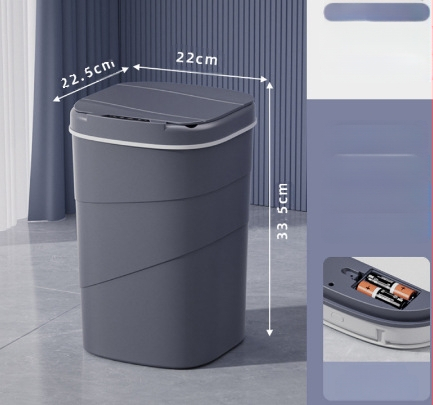 25 metų senumo nauja išmanioji šiukšliadėžė su įmontuotu mėlynu šviečiančiu slėgio žiedu, atverčiamu dangteliu, 18 l talpos, besisukančiu išmaniuoju jutikliu.