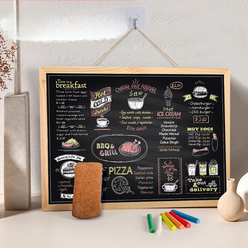 ✅Piekarama tāfele, koka apmale, kafejnīcas restorāna ēdienkarte, rakstīšanas displeja tāfeles dekors, vintage piekarama piezīmju grāmatiņa