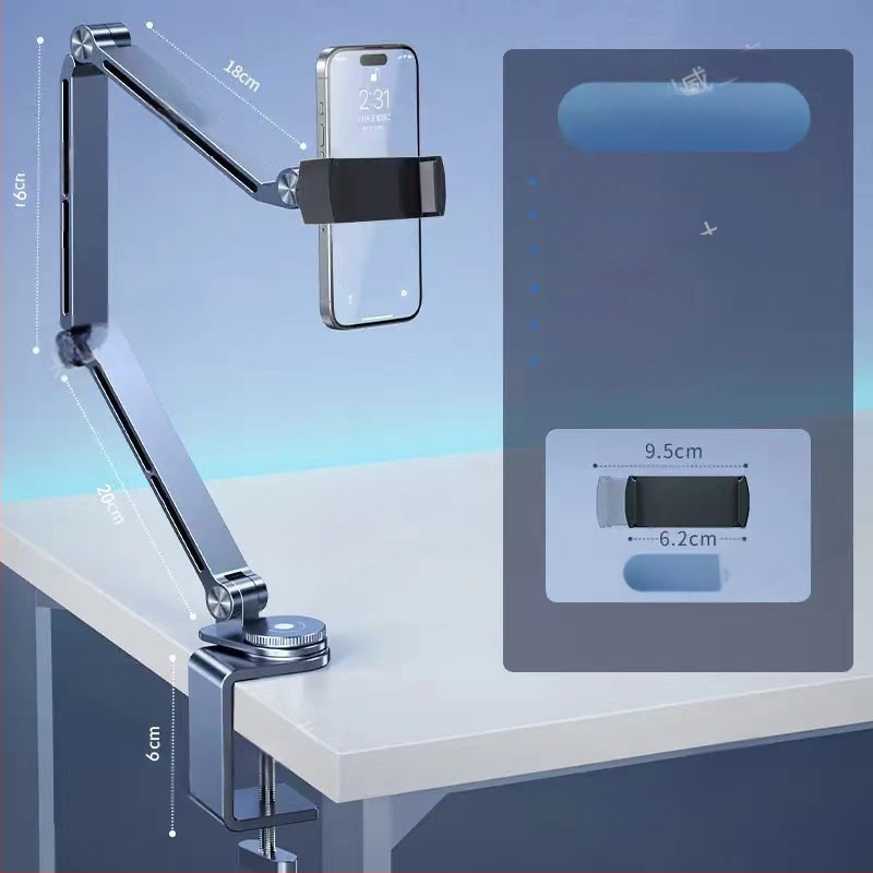 Tahvelarvuti kronstein alumiiniumsulamist kokkupandav 360 kraadi pöörlev universaalne mobiiltelefoni integreeritud laiskpadja tugiraam