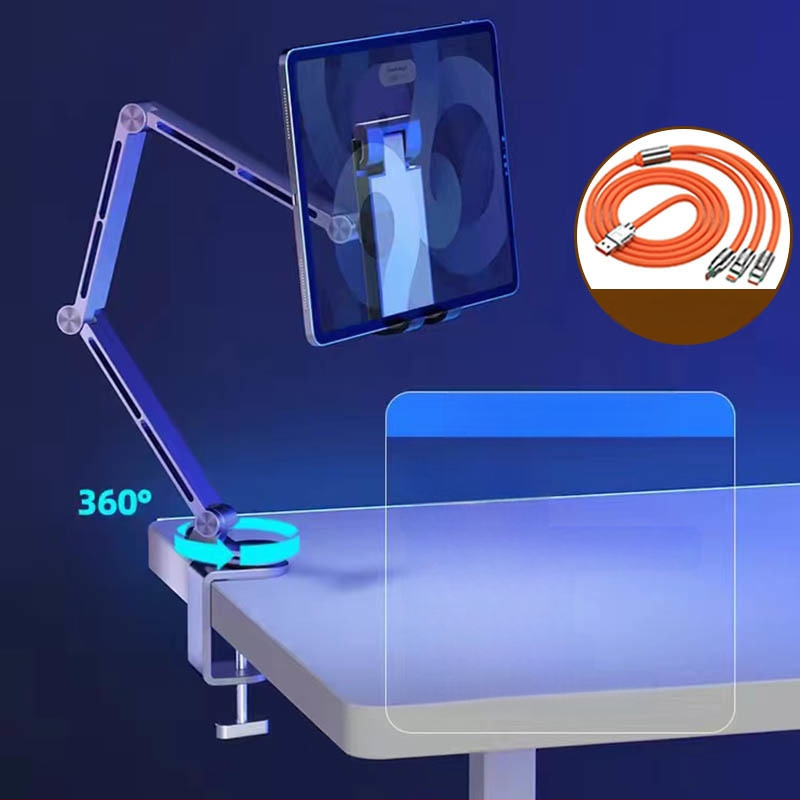 Tahvelarvuti kronstein alumiiniumsulamist kokkupandav 360 kraadi pöörlev universaalne mobiiltelefoni integreeritud laiskpadja tugiraam