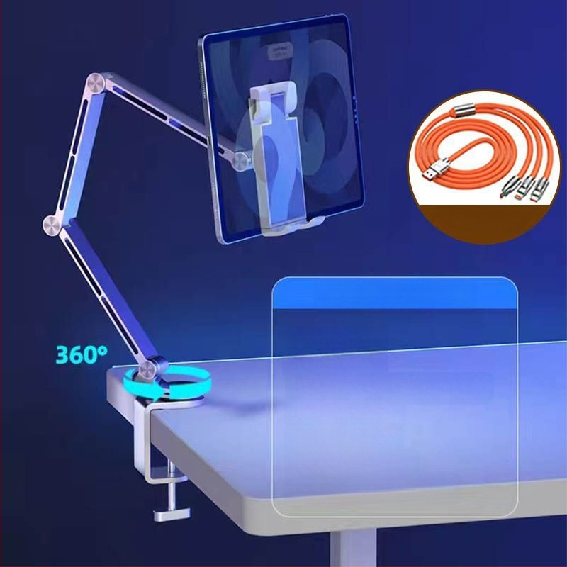Tahvelarvuti kronstein alumiiniumsulamist kokkupandav 360 kraadi pöörlev universaalne mobiiltelefoni integreeritud laiskpadja tugiraam