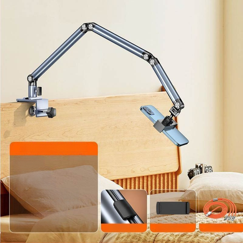 Tahvelarvuti kronstein alumiiniumsulamist kokkupandav 360 kraadi pöörlev universaalne mobiiltelefoni integreeritud laiskpadja tugiraam