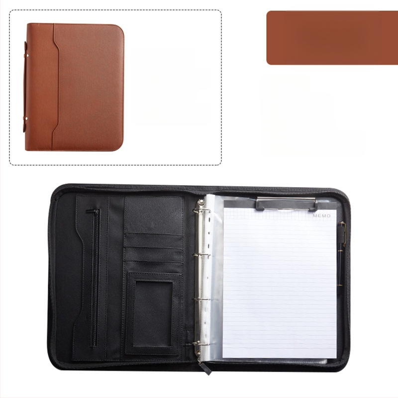 A4 formaadis tõmblukuga portfell hulgimüügi ärinahast lahtiste lehtedega müügijuhi kausta lepinguteabe portfell uus stiil