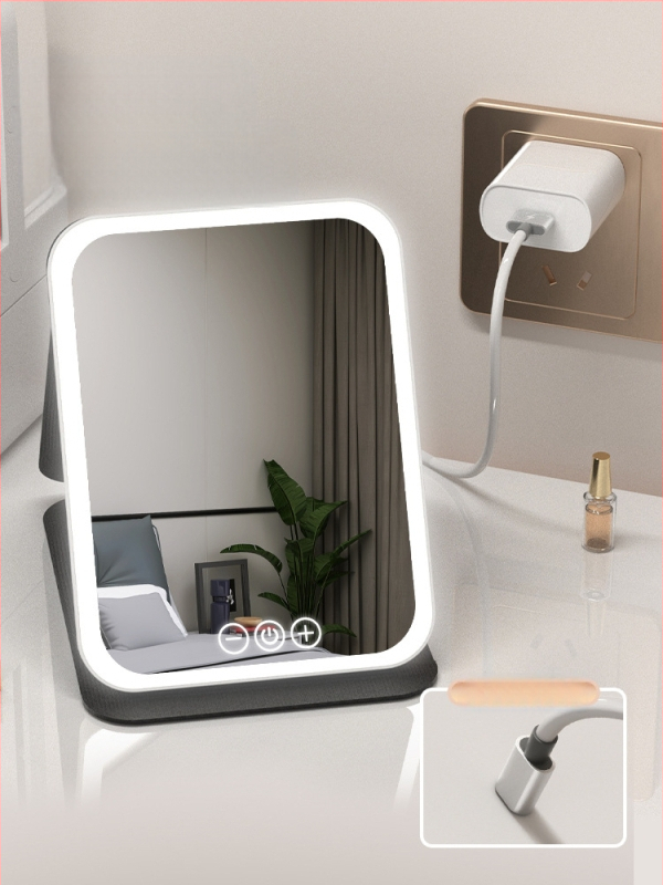 HD sminktükör asztali led lámpával asztali öltözőtükör lámpával kis tükör kényelmes diákszálló összecsukható új termék