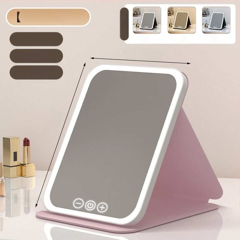 HD sminktükör asztali led lámpával asztali öltözőtükör lámpával kis tükör kényelmes diákszálló összecsukható új termék
