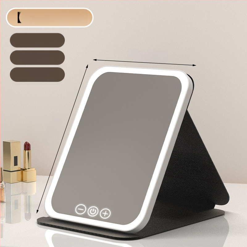 HD sminktükör asztali led lámpával asztali öltözőtükör lámpával kis tükör kényelmes diákszálló összecsukható új termék