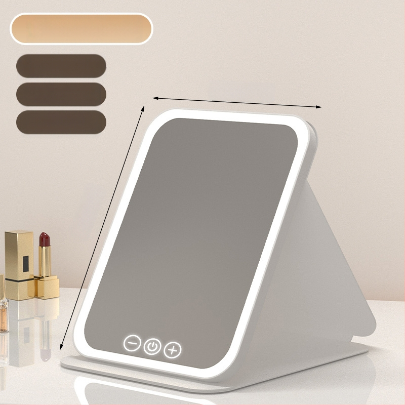 HD sminktükör asztali led lámpával asztali öltözőtükör lámpával kis tükör kényelmes diákszálló összecsukható új termék