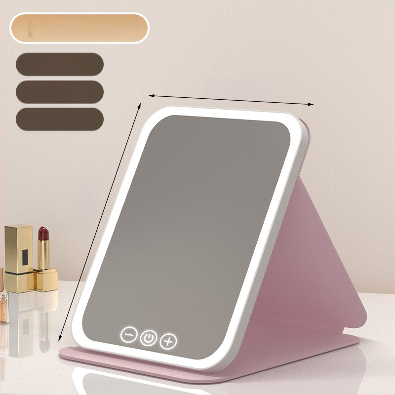 HD sminktükör asztali led lámpával asztali öltözőtükör lámpával kis tükör kényelmes diákszálló összecsukható új termék